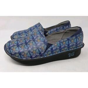 Alegria Debra Rose’s Blue Quilt Clogs Women's 7 - 7.5 / EU 37 Slip-ons DEB-7602W